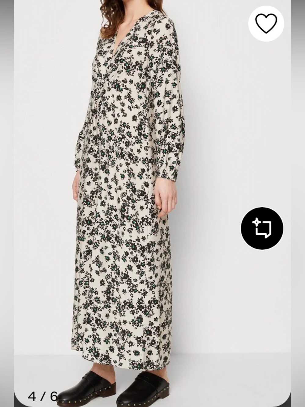 Lindex Floral lightweight long sleeve maxi dress sz S